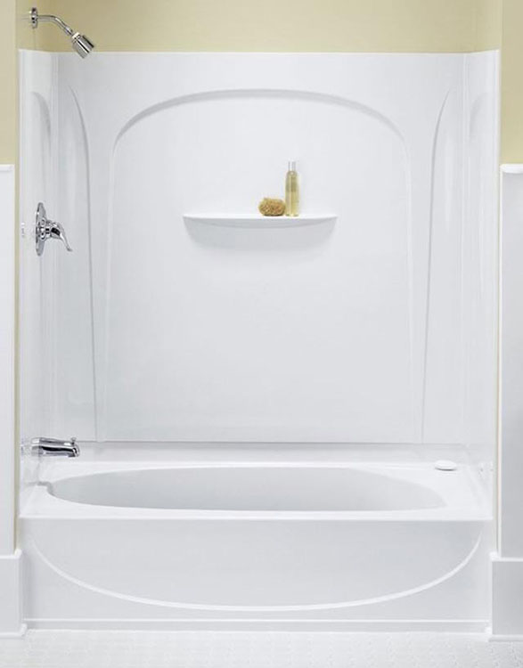 kohler one piece shower tub combo