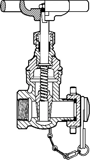 Nibco #T-113-HC 3/4" 125# Bronze Gate Valve Hose End w/Cap & Chain - FNPT