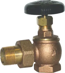 Pasco #4431T 1in Steam/Water Radiator Angle Valve Rising Stem - FNPT x Union