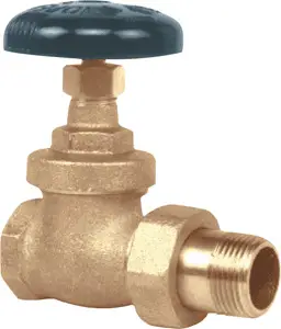 Pasco #4435T 1/2" Steam Radiator Gate Valve Non-Rising Stem - FNPT x Union