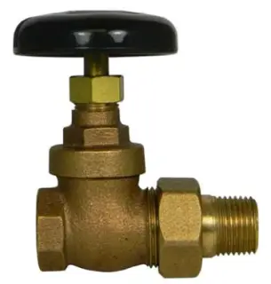 Pasco #4435T 1in Steam Radiator Gate Valve Non-Rising Stem - FNPT x Union
