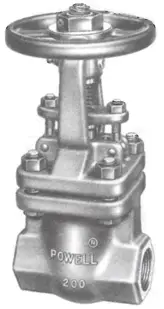 Powell #2490SWE 1-1/2" SS316 200LB Gate Valve - Weld