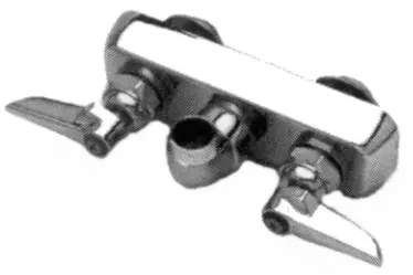 T&S Brass #B-1115-LN 2-Handle Splash-Back Mount Work Board Faucets