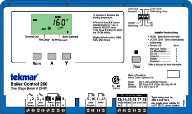 Tekmar #260 260 Boiler Controls One Stage Boiler & DHW