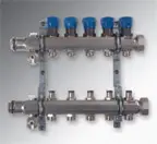 Viega Pex #15702 4 Outlet Stainless Manifold W/ Shut-Off / Balancing Valves