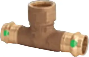 3/4" x 1/2" - Viega Copper ProPress #77587 CXCXF Copper Female Tee