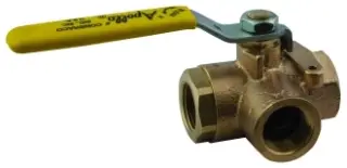 Apollo #70-606-01 1-1/4" Bronze 3-Way Diverter Ball Valve - FNPT