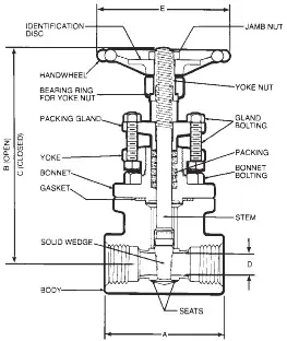 Vogt #12401 2in Class 800 Stainless Forged Gate Valve - FNPT