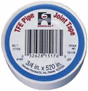 Hercules #15162 1/2" x 260" TFE Pipe Joint Tape