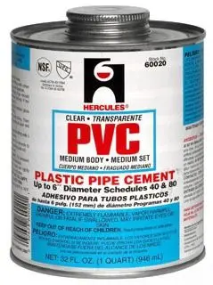 Hercules #60020 1 Qt Clear PVC Cement Clear (Blue Label)
