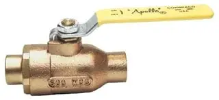 Apollo #77-204-01 3/4" Bronze Full Port Ball Valve with Standard Lever Handle - Sweat