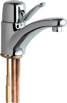 Chicago Faucets #2200-CP Chrome Marathon 1-Handle Deck-Mount Lavatory Faucets with 4-3/4" Cast Brass Spout