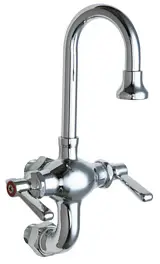 Chicago Faucets #225-CP Chrome 2-Handle Wall Mounted - 3" Vertical Centers Faucet