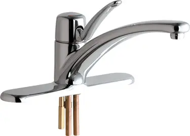 Chicago Faucets #2301-8CP Chrome Marathon 1-Handle Deck-Mount Lavatory/Kitchen Faucets with 10" Cast Brass Spout