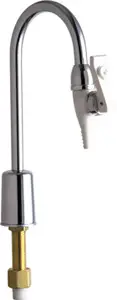 Chicago Faucets #839-CP Chrome 1-Handle Pure Water Fitting with Tygon Lined Spout and Integral Serrated Hose Nozzle