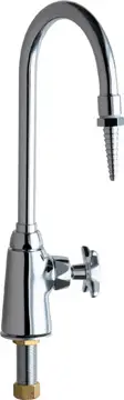 Chicago Faucets #969-217XLHCTF Chrome 1-Handle Deck-Mount Distilled Water Fitting with GN2B Rigid/Swing Vacuum Breaker with Tin Lining