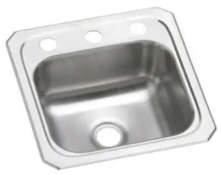 Elkay #BCR-15-2 Stainless Steel Celebrity Self-Rimming Single Bowl Hospitality Sink
