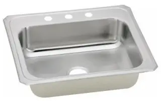 Elkay #CR-2522-3 Stainless Steel Celebrity Self-Rimming Single Bowl Sink