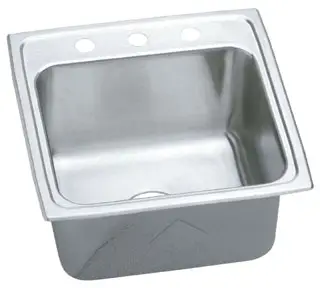 Elkay #DLR-1919-10-3 Stainless Steel Lustertone Self-Rimming Deep Single Bowl Sink Type 304 Stainless Steel