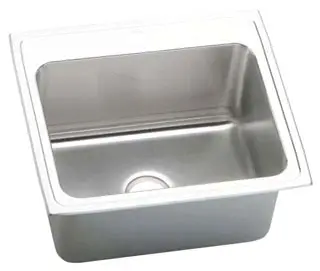 Elkay #DLR-2522-10-3 Stainless Steel Lustertone Self-Rimming Deep Single Bowl Sink Type 304 Stainless Steel