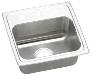 Elkay #LR-1716-3 Stainless Steel Lustertone Self-Rimming Single Bowl Sink