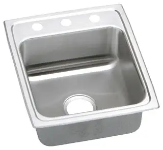 Elkay #LR-1720-3 Stainless Steel Lustertone Self-Rimming Single Bowl Sink