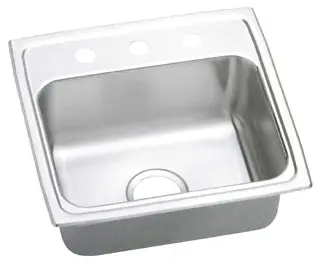 Elkay #LR-1918-3 Stainless Steel Lustertone Self-Rimming Single Bowl Sink