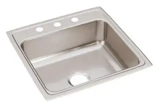 Elkay #LR-2222-3 Stainless Steel Lustertone Self-Rimming Single Bowl Sink