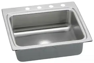Elkay #LR-2522-3 Stainless Steel Lustertone Self-Rimming Single Bowl Sink