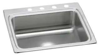 Elkay #LR-2522-4 Stainless Steel Lustertone Self-Rimming Single Bowl Sink