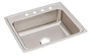 Elkay #LRAD-221960-3 Stainless Steel Lustertone Self-Rimming Single Bowl Sink