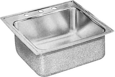 Elkay #MDLR-2522-10-3 Stainless Steel Lustertone Self-Rimming Deep Single Bowl Sink Type 316 Stainless Steel