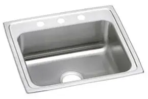 Elkay #PSR-2219-3 Stainless Steel Pacemaker Self-Rimming Single Bowl Sink