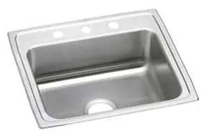 Elkay #PSR-2522-3 Stainless Steel Pacemaker Self-Rimming Single Bowl Sink