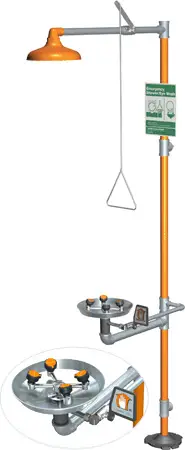 Guardian Safety #GBF-1909 Barrier-Free Safety Shower Station with WideArea Eye/Face Wash