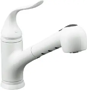 Kohler #K-15160-0 White Coralais ADA Lever Kitchen Pull-Out Faucets
