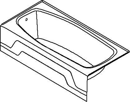 Kohler #K-515-0 5-1/2' White Dynametric Cast Iron Recessed Bath