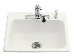 Kohler #K-5964 White Mayfield Self-Rimming Kitchen Sink w/ 4-Hold Drilling