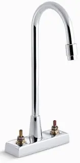 Kohler #K-7305-K-CP Chrome Triton Commercial 2-Handle Lavatory Faucets with Gooseneck Spout