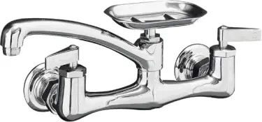 Kohler #K-7855-4-CP Chrome Clearwater Commercial 2-Handle Sink Supply Faucets