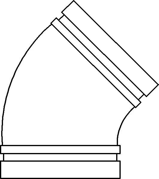 Tyco #501 8" Grooved Fire Protection Fitting - 45 Cast Elbow