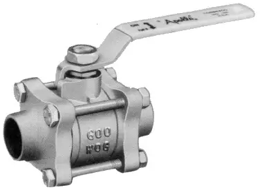 Apollo #82-24A-01 4in Bronze 3-Piece Full Port Valve with 316SS Ball & Stem Option - Sweat