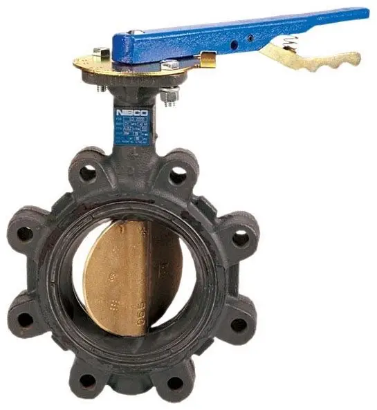 NIBCO #NLG100K 6in Ductile Iron Lug Butterfly Valve 200# Lever Lock EPDM
