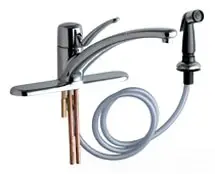 Chicago Faucets #2301-8ABCP 8in Fixed Centers Single Lever Sink Faucet with Side Spray