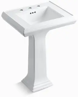 Kohler #2238-8-0 24in Memoirs Classic Pedestal Lavatory White - 8in Widespread