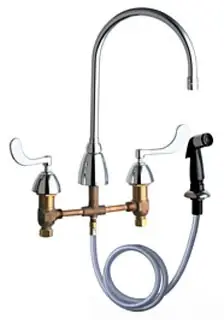 Chicago Faucets #200-AGN8AE3-317AB 8in Sink Faucet w/ Side Spray - Chrome