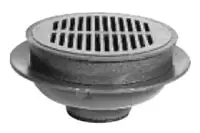 Zurn #ZN541-3NH 3in Nickel Bronze Heavy Duty Floor Drain 12in Round with Sediment Bucket - No-Hub