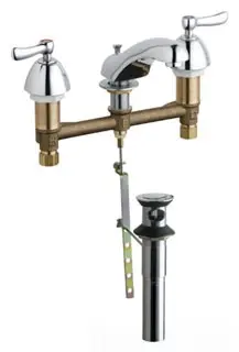 Chicago Faucets #404-POABCP 8in Fixed Centers Chrome Sink Faucet with Pop-up Waste