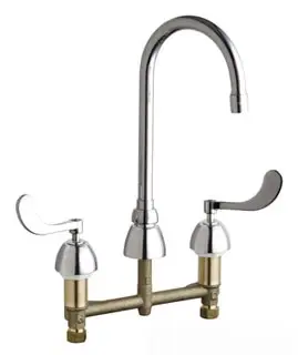 Chicago Faucets #786-E36ABCP 8in Centers Concealed Kitchen Sink Faucet 1.5 GPM ECAST