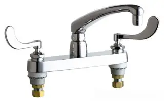 Chicago Faucets #1100-317ABCP 8in Centers Deck Mount Faucet ABCP